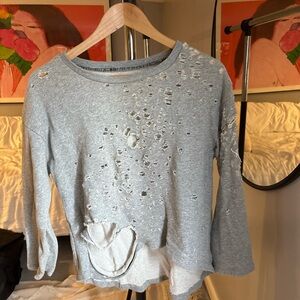 Religion brand Distressed Gray Sweater